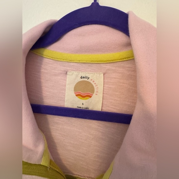 Anthropologie Daily Practice Sporty Striped Zip Cotton Dress Pink Small EUC - Picture 7 of 11